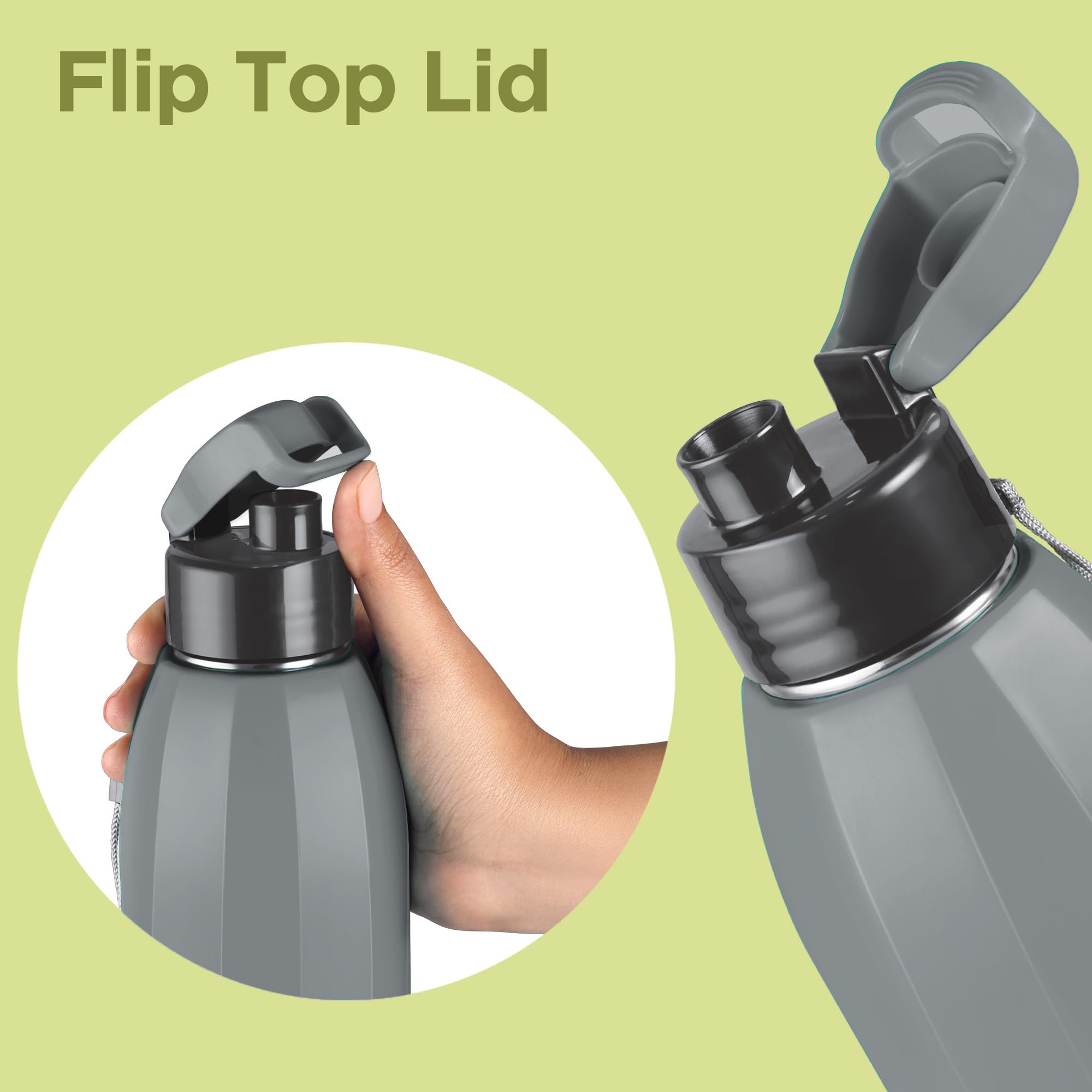 Milton Steel Thermoware Bottle - 520ml Grey -9