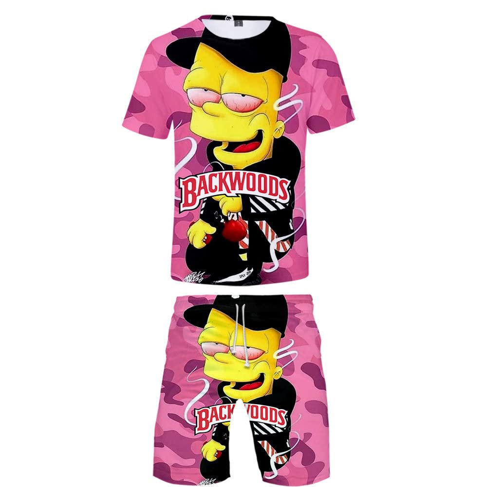 FEIRUIJIAnime Shirt and Shorts Sets Casual Tshit and Pants Beach Tracksuits Swim Trunks Suit for Men Women