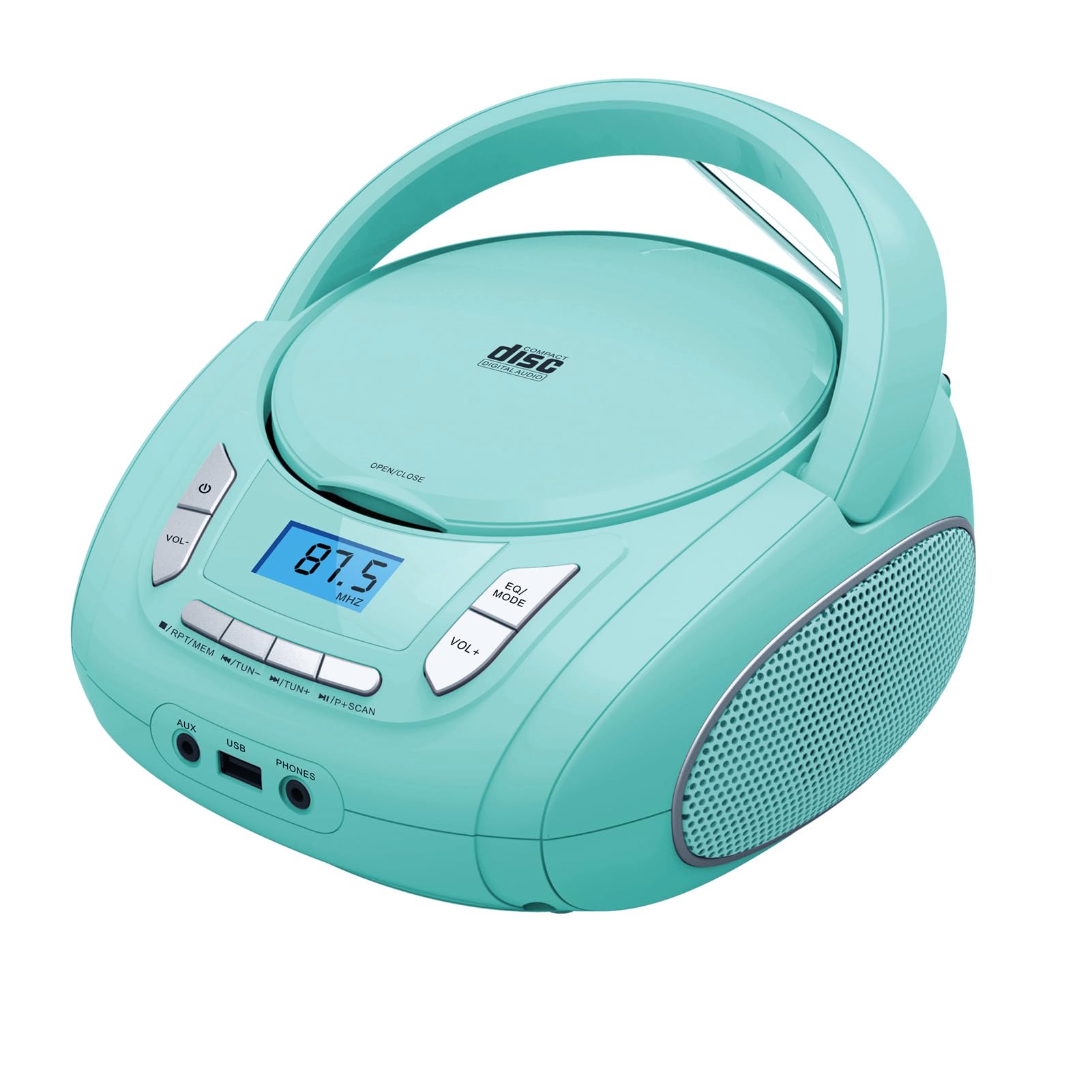 Lettore CD Portatile Con Bluetooth E Radio FM - Boombox Verde, Per Casa E Ufficio - Foto 9