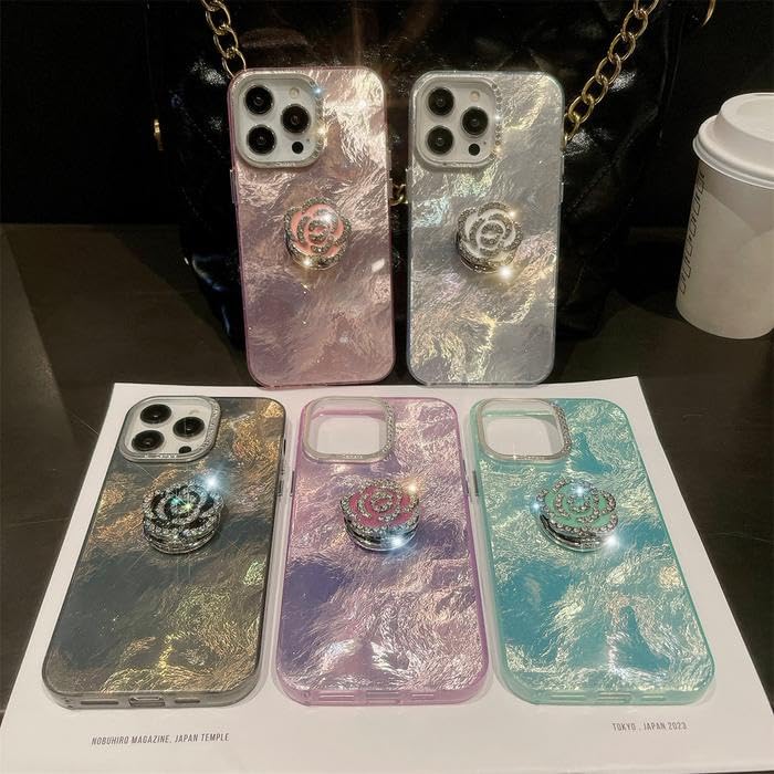 Image of PEEPERLY Back Cover Case for iPhone 15 Scratch Resistant Anti-Slip TPU Shockproof Protective Durable Gilded Rose Case(Pink)
