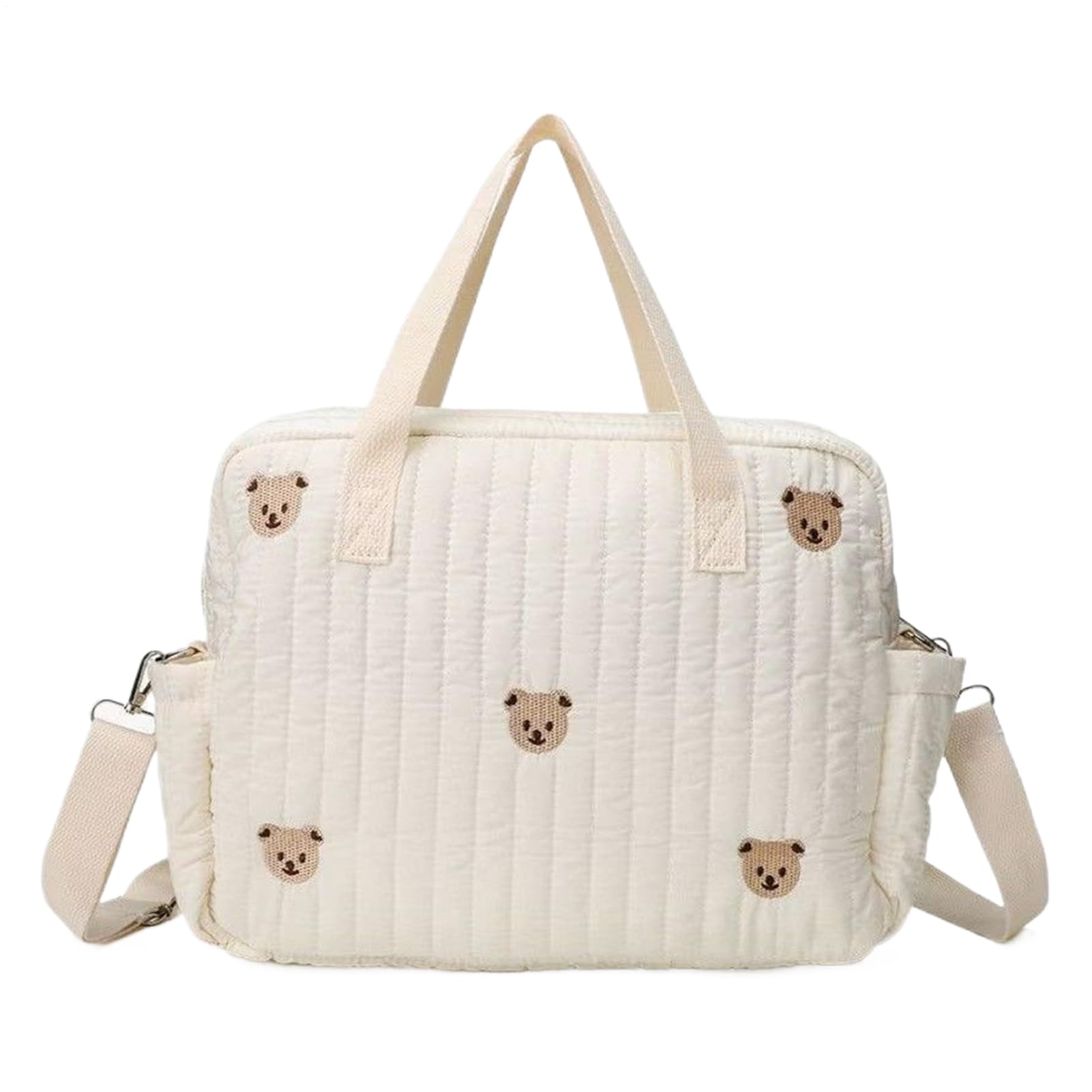 Borsa a forma di orsetto in stile cartone animato, graziosa borsa per pannolini da viaggio, grande organizer per maternità con tasca con cerniera, accessorio per consegna ospedaliera per vacanze