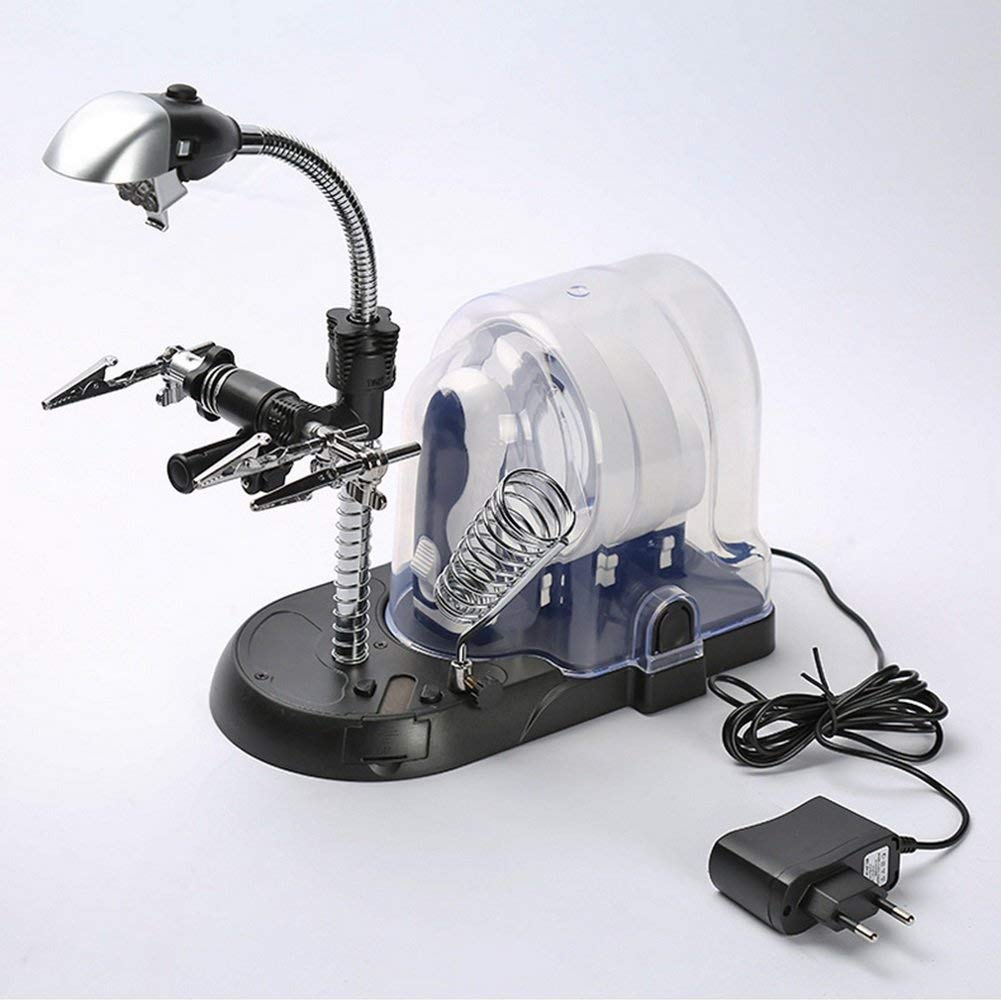 Lupa de Escritorio, Lupa Auxiliar con Clip, Lente Intercambiable, Lupa de Mano multifunción 2.5X 5X 16X, óptica HD, Lente de Cristal
