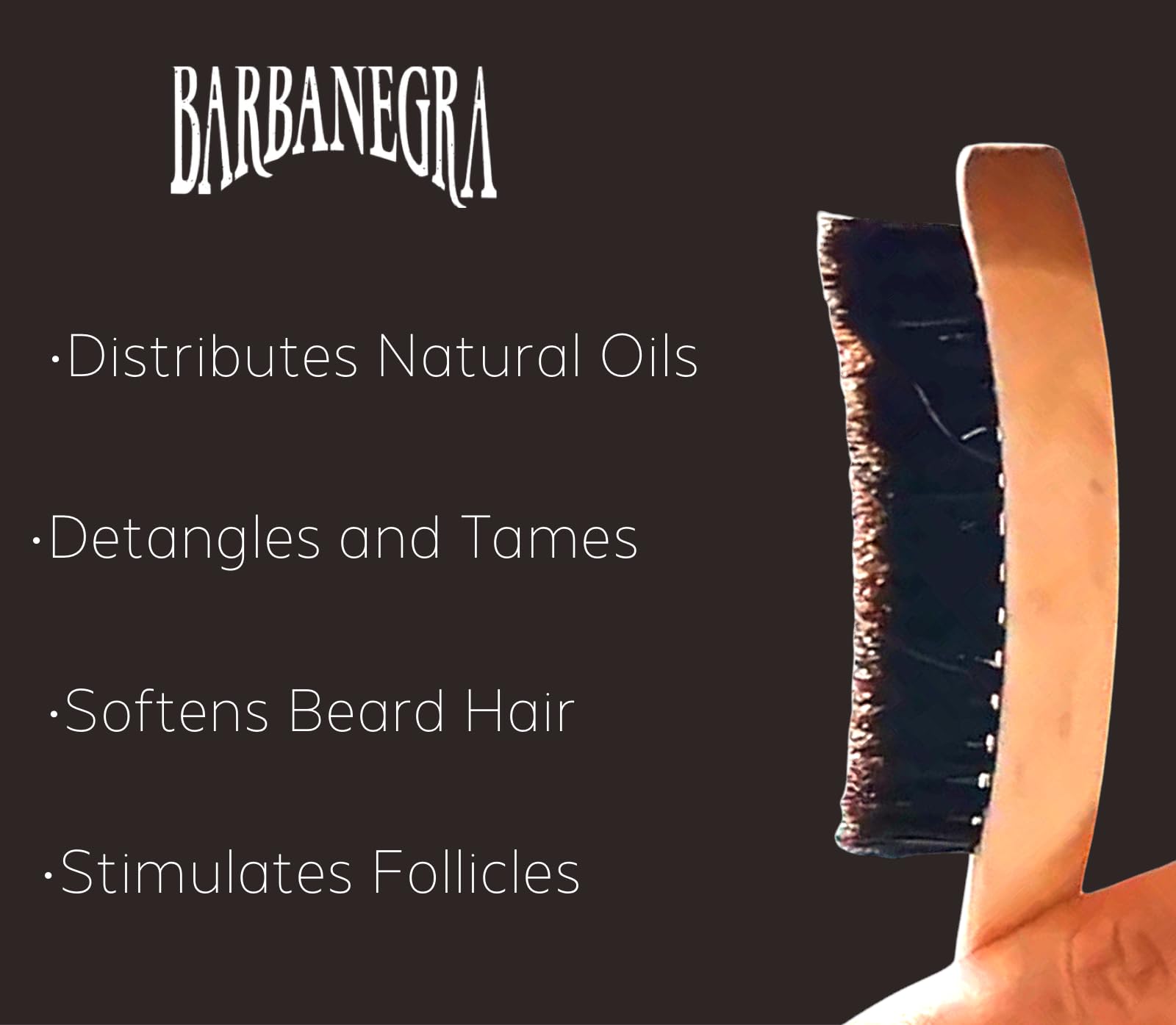 Cepillo para peinar barba con diseño ergonómico. De larga duración, hecho de bambú ecológico con cerdas naturales de jabalí 7