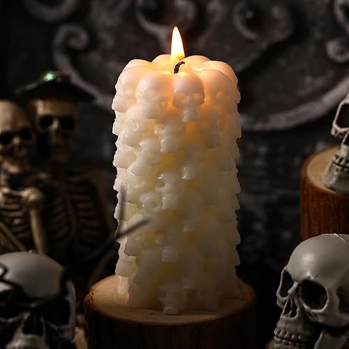 Miniatura 1 de Nuanchu Portavelas espeluznantes con imagen de figura grande de Halloween, velas de cera de soja, decoración del hogar para Halloween, cumpleaños,