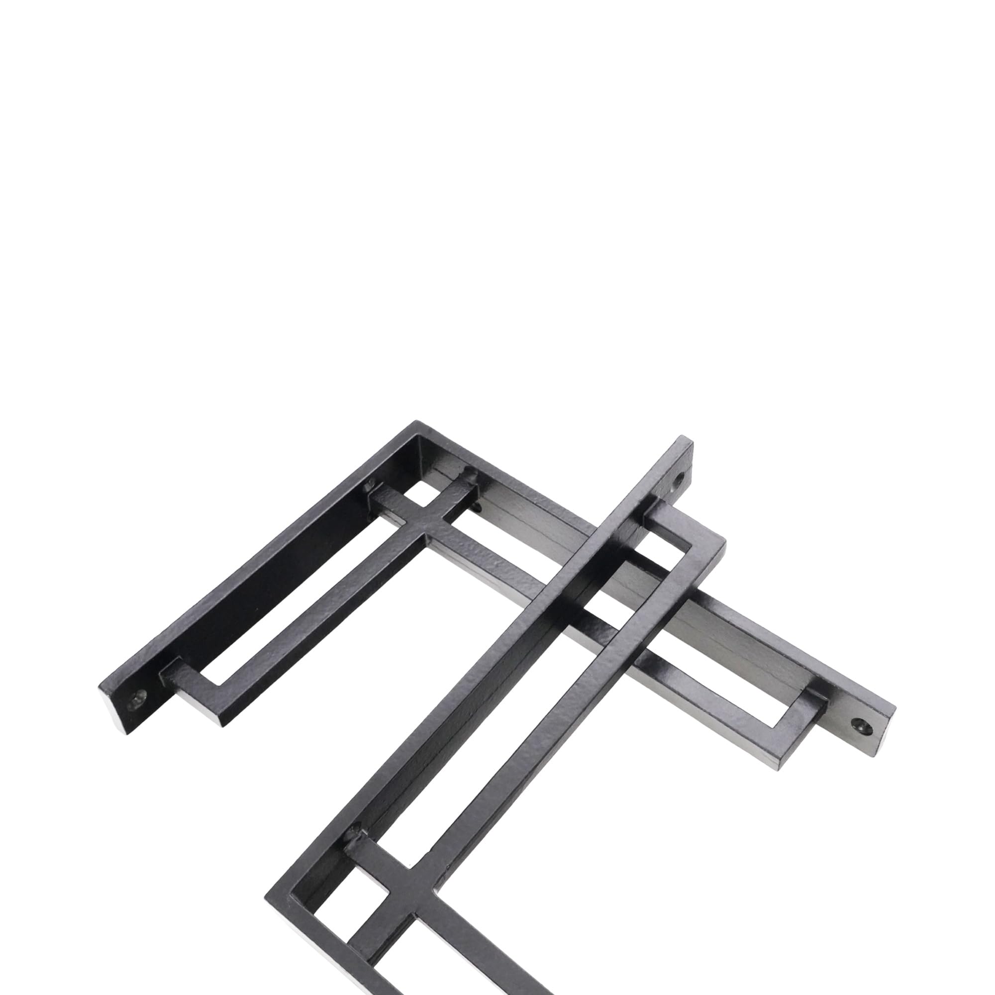 Infinity Decor Staffe da parete in ghisa, ornate, resistenti, per mensole, mensole da cucina e soggiorno, confezione da due in finitura nera, 230 mm x 160 mm