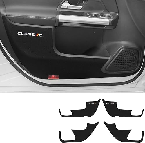KUNGKIC Adhesivos protectores para puerta de auto para Benz GLA 2020-2022, accesorios autoadhesivos de piel sintética autoadhesivos, 4 unidades