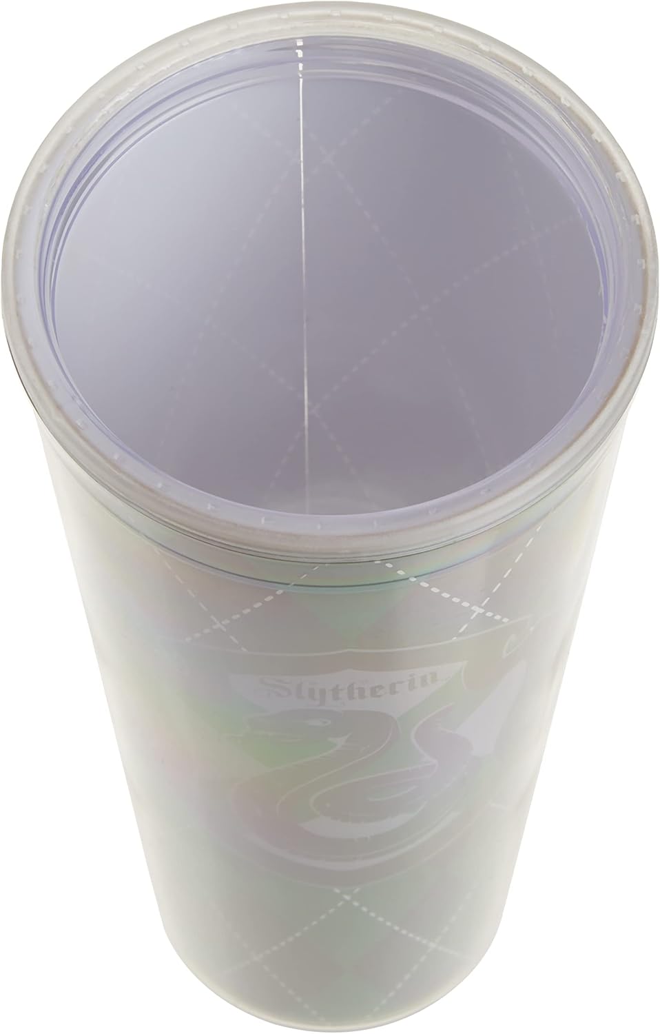 Spoontiques Harry Potter Acrylic Foil Cup with Straw, 20oz - Metallic Locking, Double Wall Insulated, BPA Free - Slytherin
