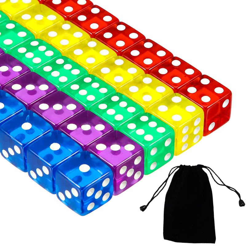 PlandleLee 20 Stück Würfel Bunt Set 6-Seitig, 14 mm, Farben Würfel Set,...