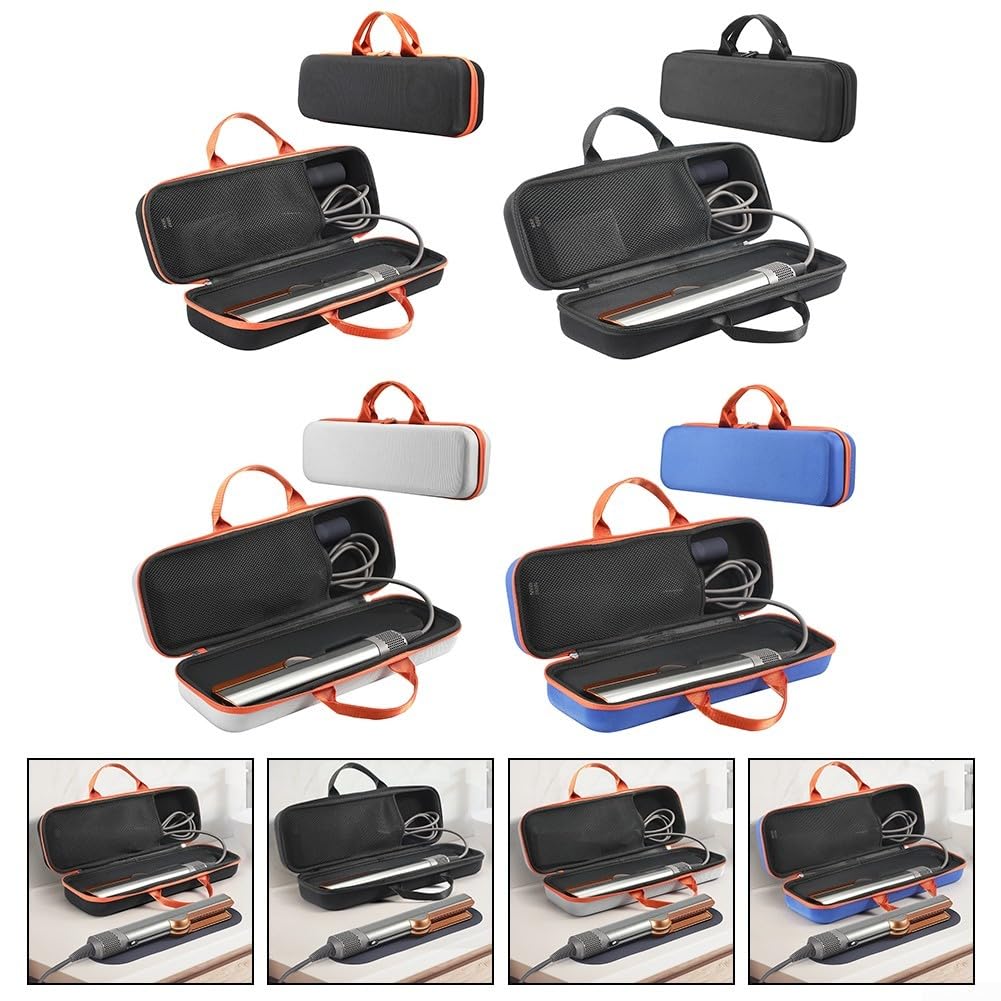 Funda rígida de EVA compacta para Dyson Airstrait HT01, organiza y protege tus accesorios alisadores de cabello (negro)