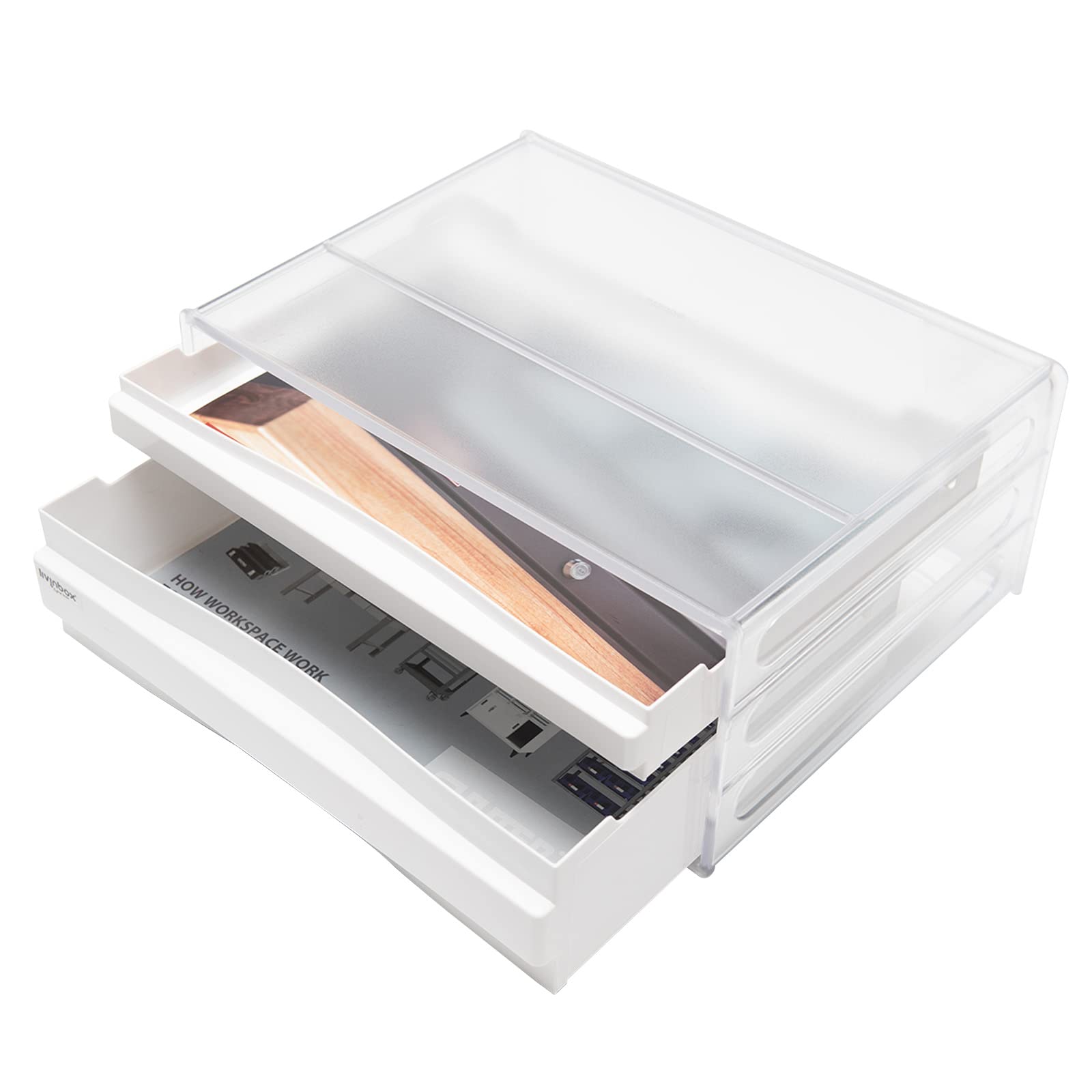 Amazon.co.jp: livinbox レターケース a4 橫-2段 書類ケース 引き出し 