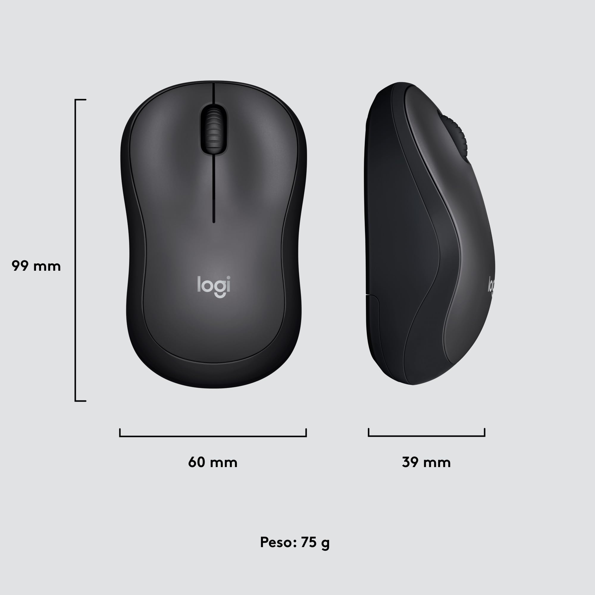 Logitech M220 SILENT Mouse Wireless, 2,4 GHz con Ricevitore USB, Tracciamento Ottico 1000 DPI, Durata Batteria di 18 Mesi, Ambidestro, Compatibile con PC, Mac, Laptop - Grigio