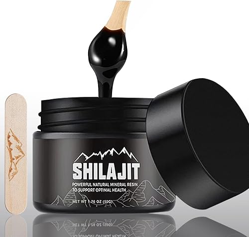 Shilajit Pure Himalayan - 1.76 oz de resina Shilajit orgánica natural, suplemento Shilajit de grado dorado para hombres y mujeres con más de 80