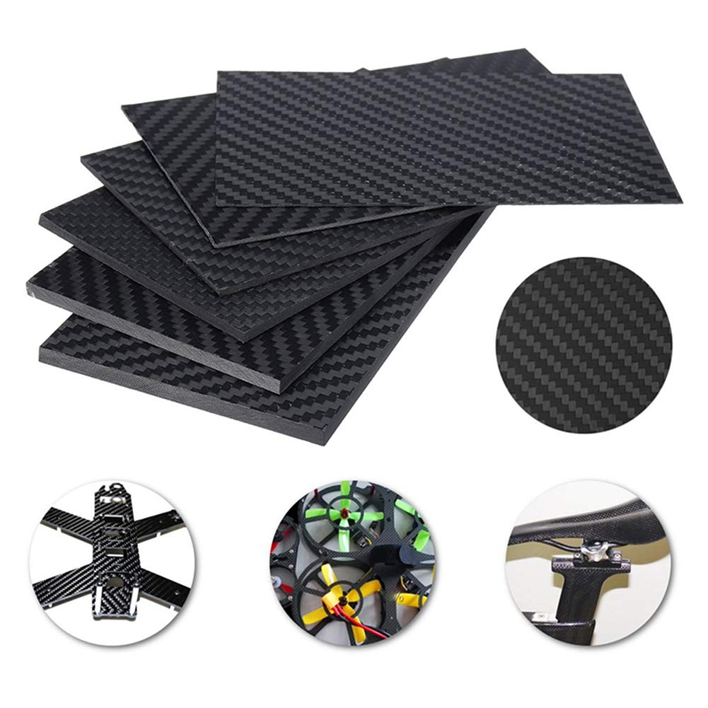 3K Carbonfaserplatten Composites Carbon-Platte 250x400mm Dicke (0,2-1,5mm) Twill-Webart, Mattes Finish,250x400mm,0.2mm