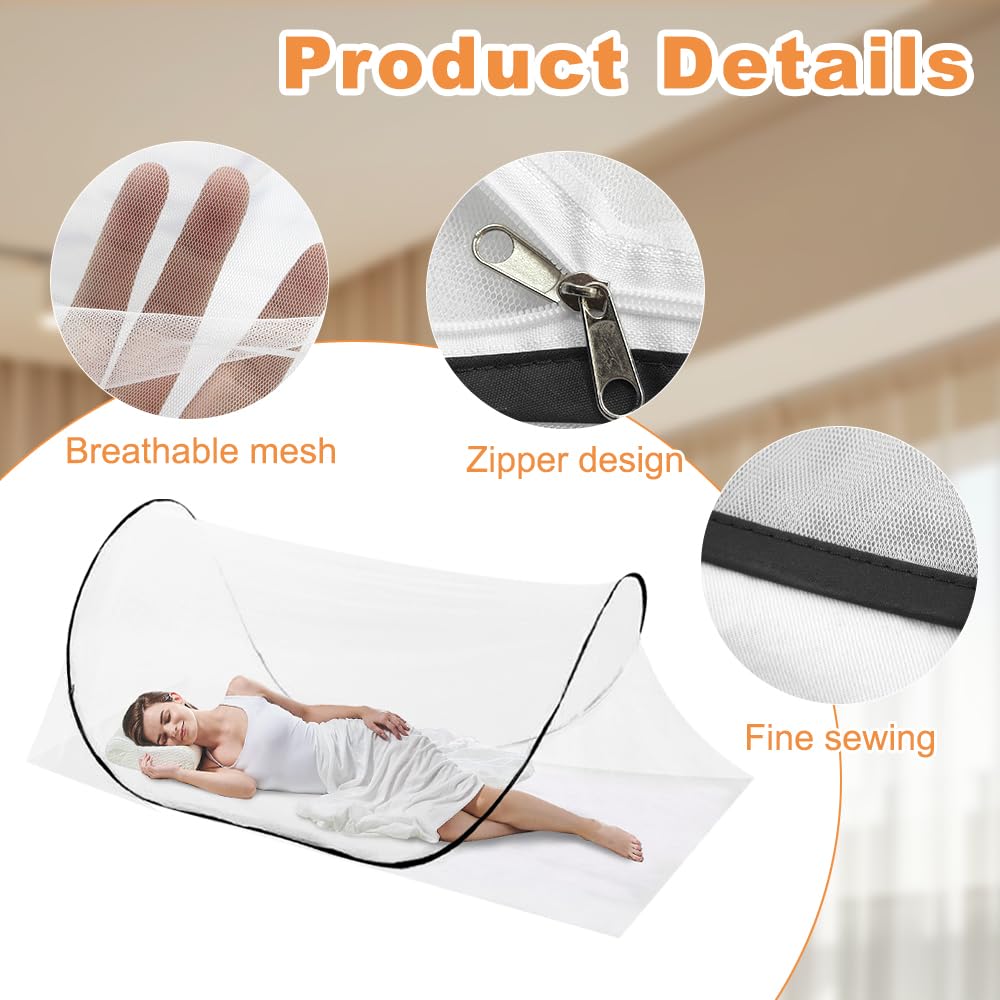 Foldable Mosquito Net, Travel Mosquito Net, 200*100*70CM Ultra Light Pop-up Mosquito Nets, Adjustable with bottom zipper - Image 4