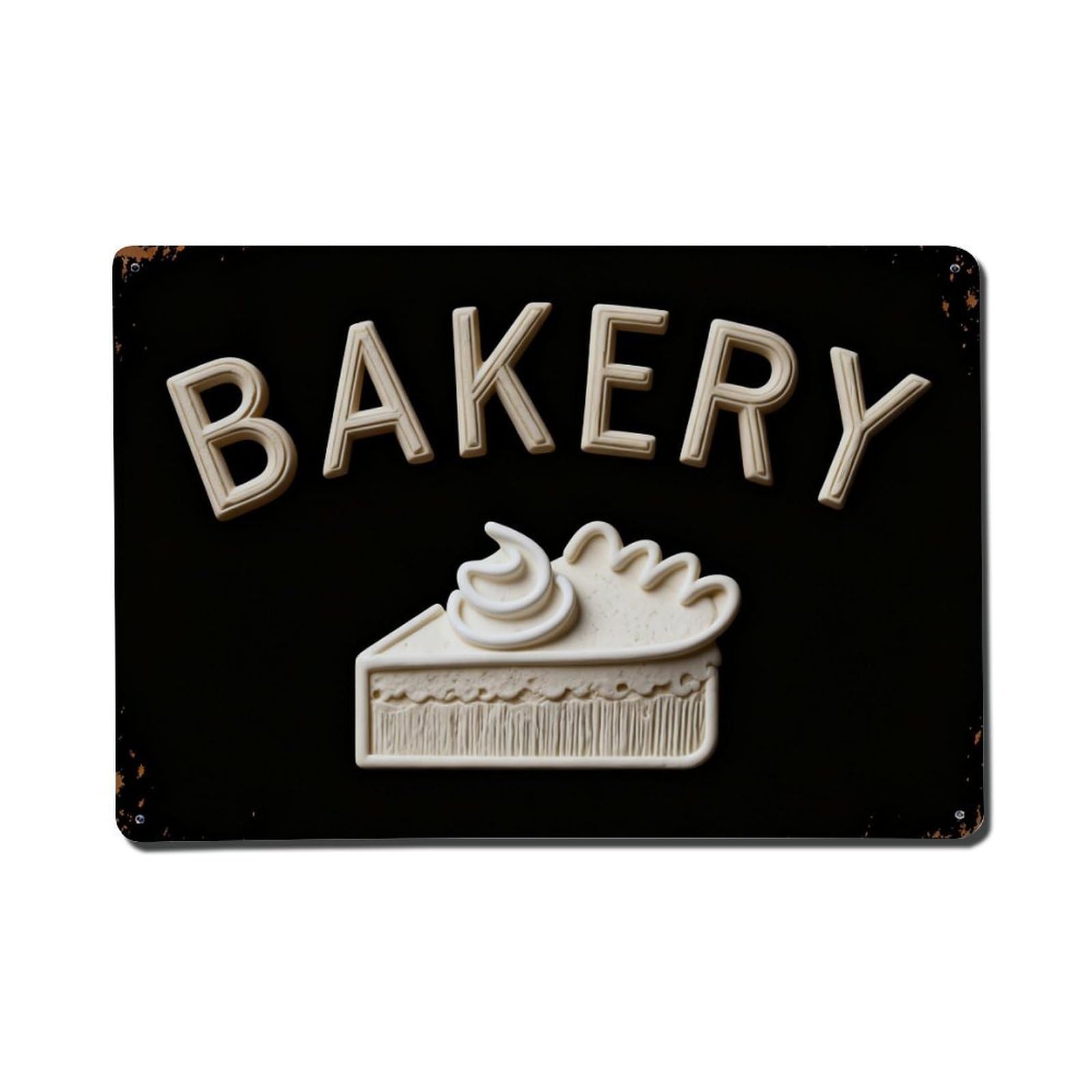 Neon Bakery Sign Cake Icon Vintage Metal Tin Sign Retro Wall Decor, Bar Garage Cafe Kitchen Home Wall Art Poster Decoration 8x12inches