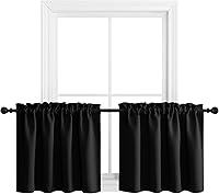 Vista 4 de NICETOWN Cenefas de Ventana Opacas con Aislamiento Térmico para Guardería - Paneles de Cortina con Bolsillo para Barra de Decoración del Hogar