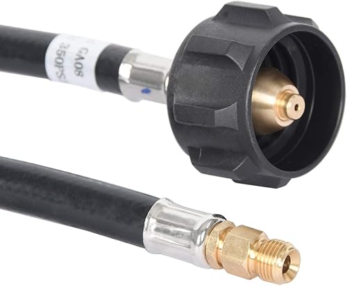 Miniatura 4 de GGC Conector QCC1 de manguera de coleta de propano RV de 1 pie con destello macho invertido de 14 '' (2PCS)