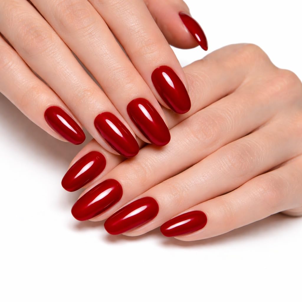 Sanfe Instant Stick On Nails - Bloody Marry | 24 Reusable Artificial Fake Nail Set/Extensions | Quick, Lightweight, Salon Look, Lasts upto 3 weeks | For Festivals & Special Occasions-image-3