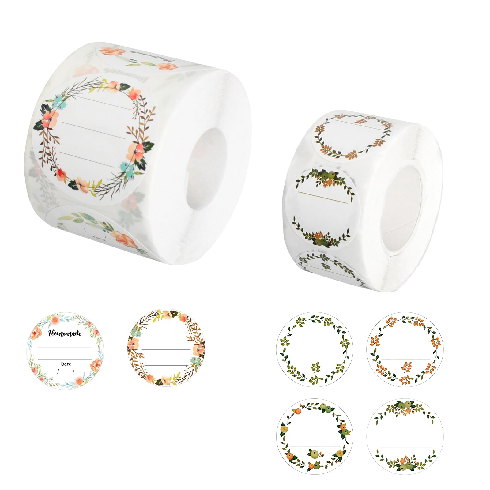 Jam Jar Labels, Labels for Jars, Freezer Easy Peel Off, 2 Rolls Round Adhesive, 2.5cm 5cm Writable Decorative Stickers, Freezer, Handmade Gifts, Envelopes, and Gift Bags