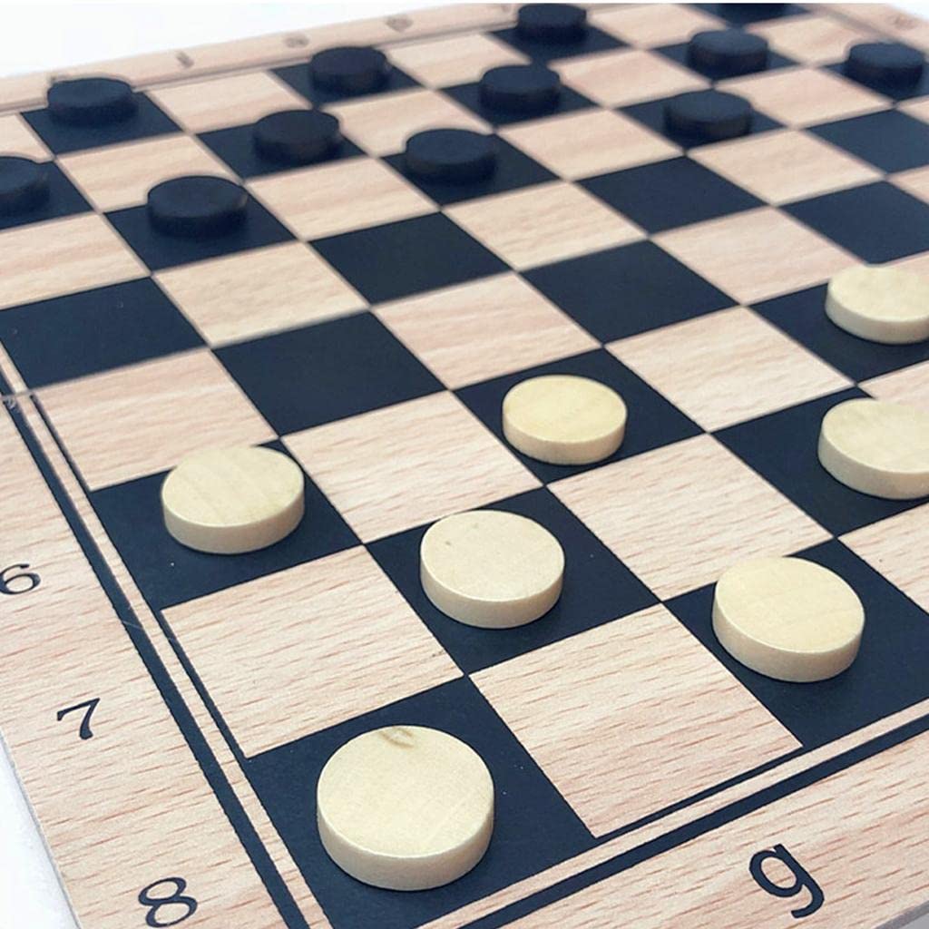 Jeu D'échecs Portable en Bois, Jeu Classique pour Adultes, Noir + Blanc, 39x39cm