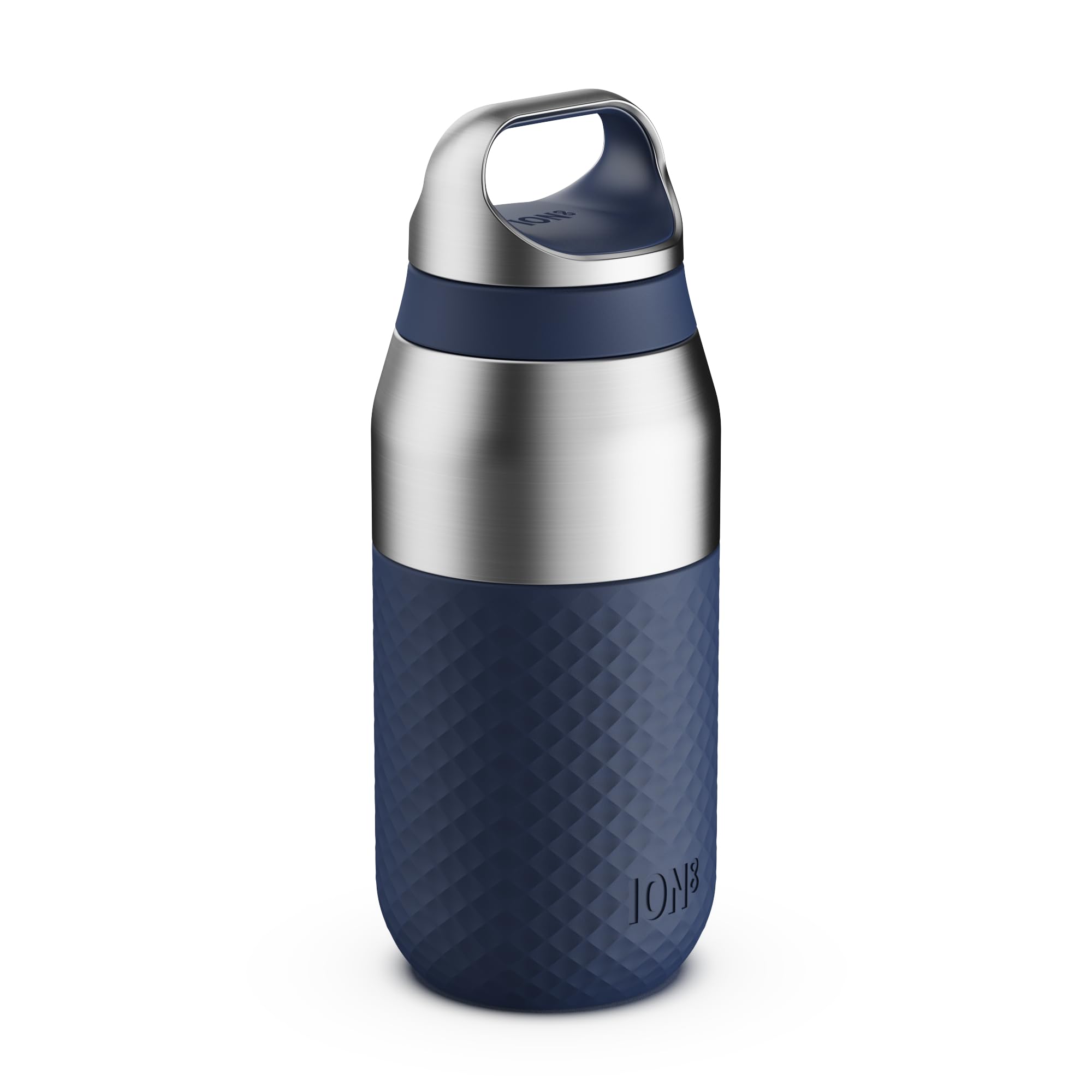 ION8 Primo ROAM Insulated Water Bottle 320ml (11oz) – Leakproof Stainless Steel, Ceramic Coating, Vacuum Insulated for Hot & Cold Drinks, Dishwasher Safe, Navy Blue