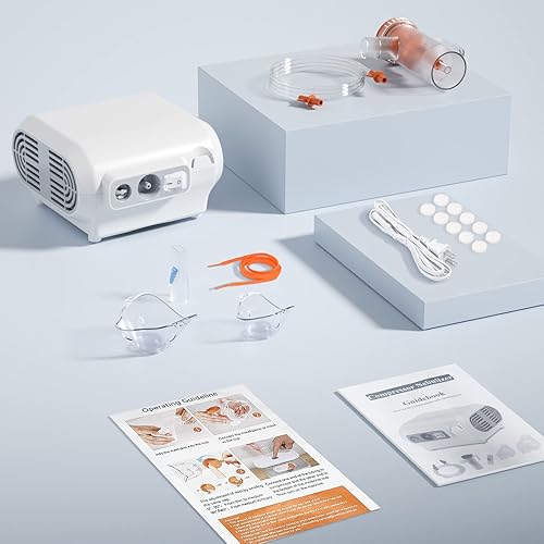 Miniatura 7 de Nebulizadora, máquina nebulizadora fácil de usar para adultos y niños, nebulizador compresor eficiente y portátil para aliviar problemas