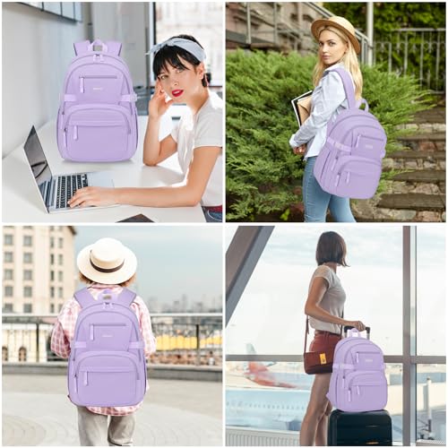 Image of WINDARS Backpack for School Girls, Cute High School Backpacks for Teens Women Student Large Bookbag 15.6 Inch Laptop Bag with USB Charger Port for College Work Travel Trip (Purple)