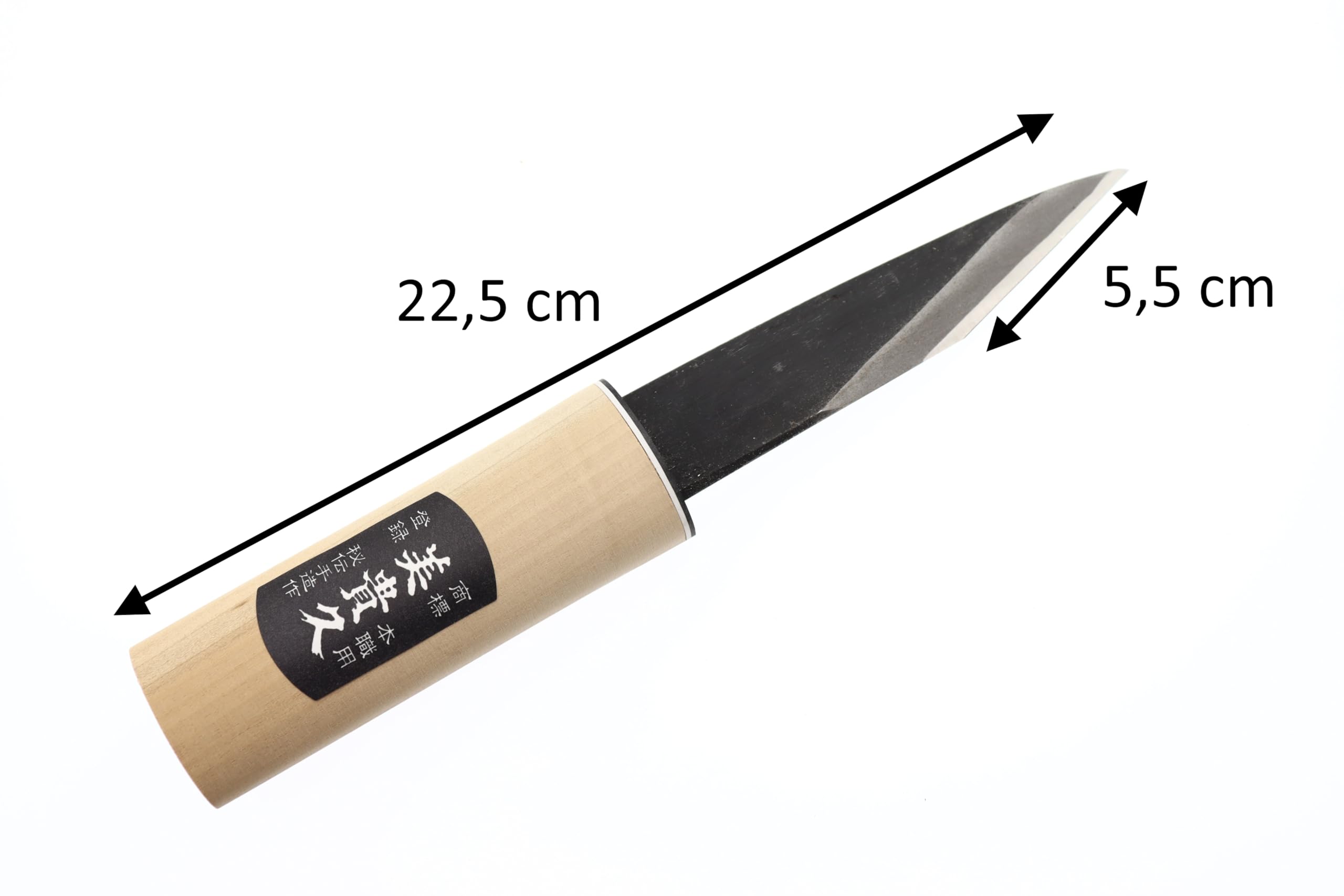 Couteau Artisanal Kiridashi Lame Carbone Menuiserie Ébénisterie Bois Forgé Main au Japon Noire 120 mm