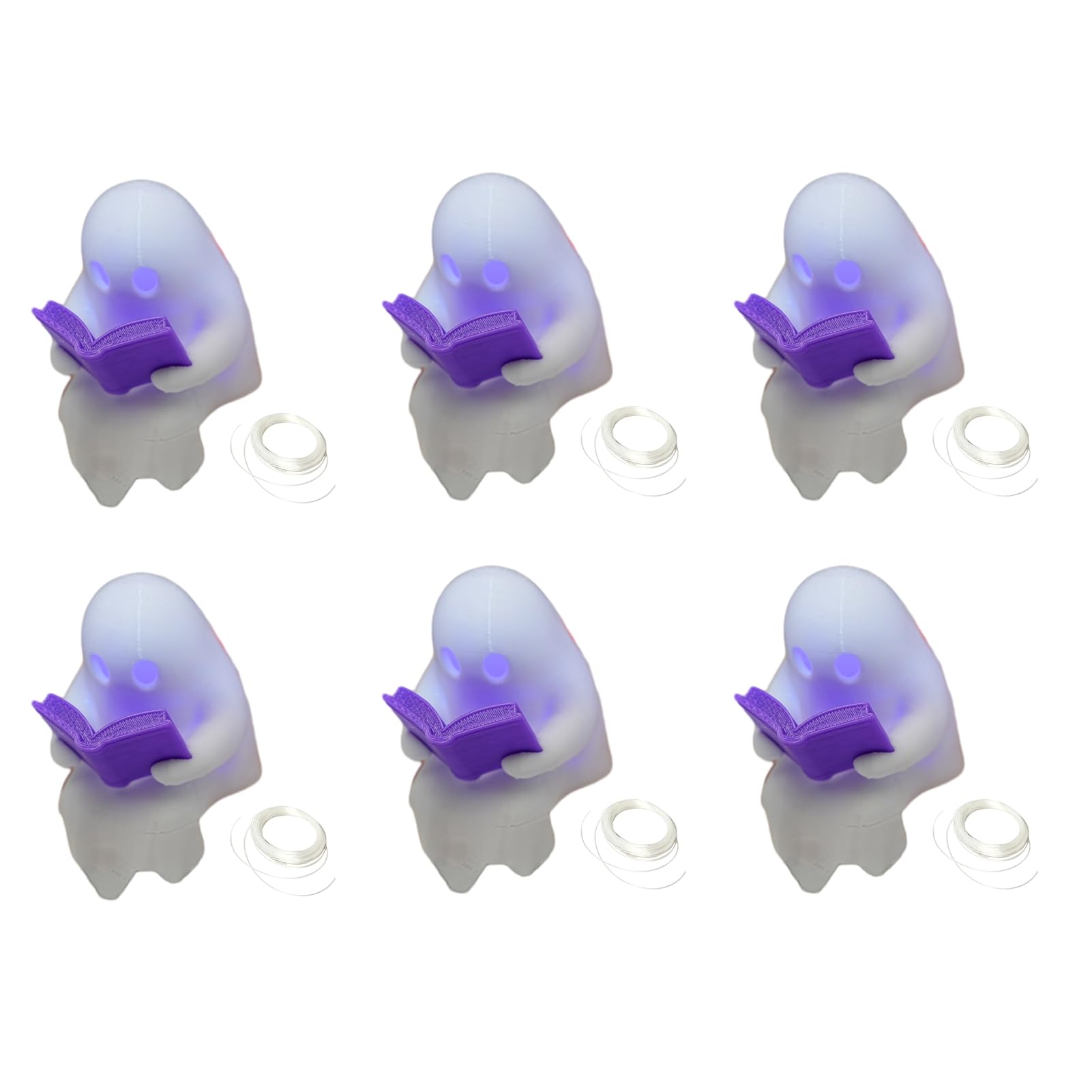 Pasisuu Halloween Ghost Figurine Pendant – Resin Spooky Ornament For Wall Door Decor, Reusable Festival Party Decoration Gift 6Pcs