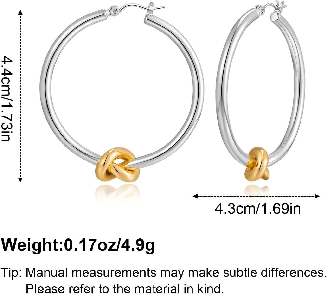 Large Gold Knot Hoop Earrings for Women 18K Gold Hoop Earrings Statement Lightweight Hoops Trendy Gold Hoops Earrings Jewelry - Image 7