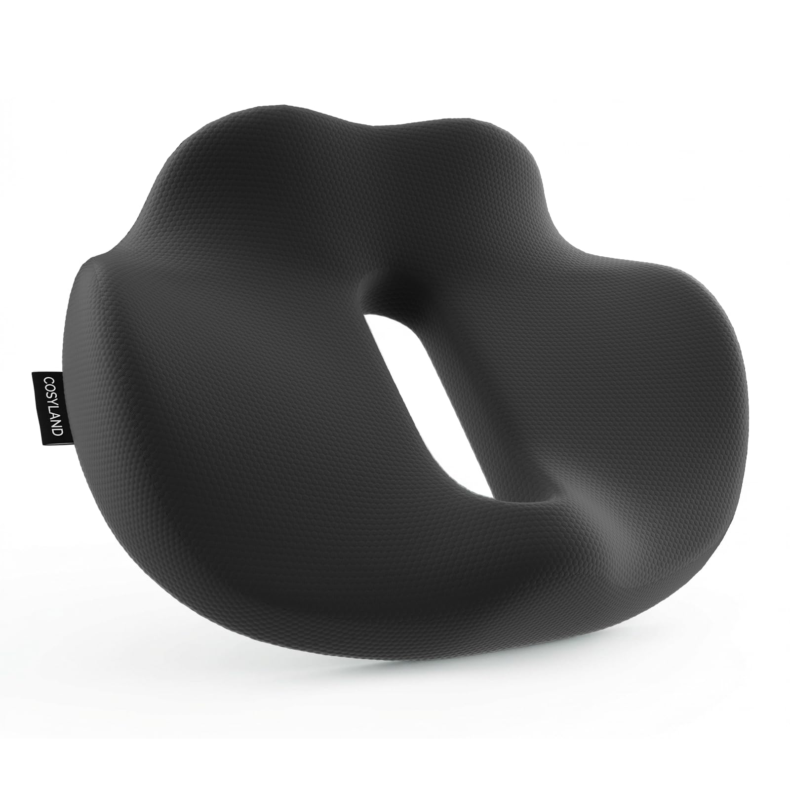 COSYLAND Cuscino Ergonomico per Sedia Ufficio, 40 x 38 x 10 cm, Nero