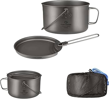 ＊新品 COOK'N'ESCAPE チタン クッカー 2点セット Amazon | COOK'N'ESCAPE チタンクッカーセット 認証済み・直火