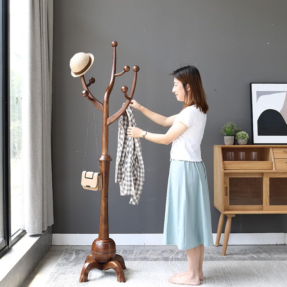 DFLY Perchero Pared De Madera Con Estante, Colgador Perchas Rústico Natural Moderno Y Decorativo Con Ganchos De Metal, Adecuado Para Entrada Baño Sala Habitación Cocina,Woodcolor,5hooks