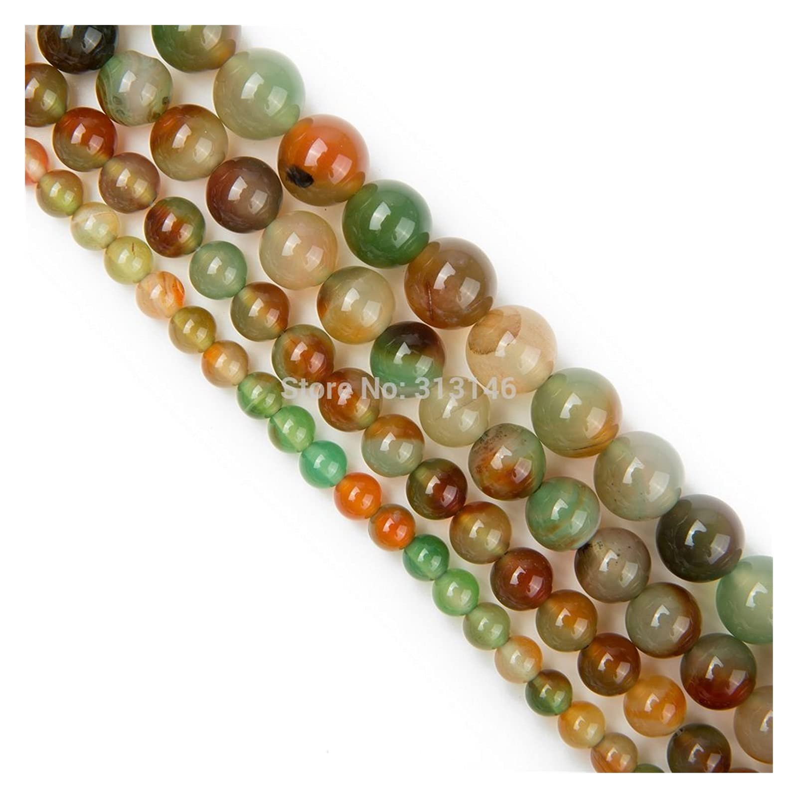 Bulk Natural Round Gemstone Beads, Healing Gem Semi Precious Stone Beads for DIY Bracelet Necklace Jewelry Making (Color : Peacock Agate, Item Diameter : 10mm 38pcs)