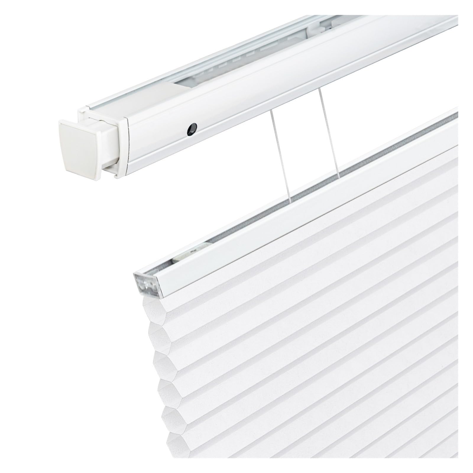 No Drill Blind Top Down Bottom Up Honeycomb Shades No Drill No Tools Cellular Pleated Blinds Cordless Light Filtering Window Shades(White,120x120cm)