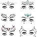 URAQT Viso Gemme, 6 PCs Strass Viso Gemme Adesivi,Strass Gemme Festival Glitter, Viso Corpo Gioielli