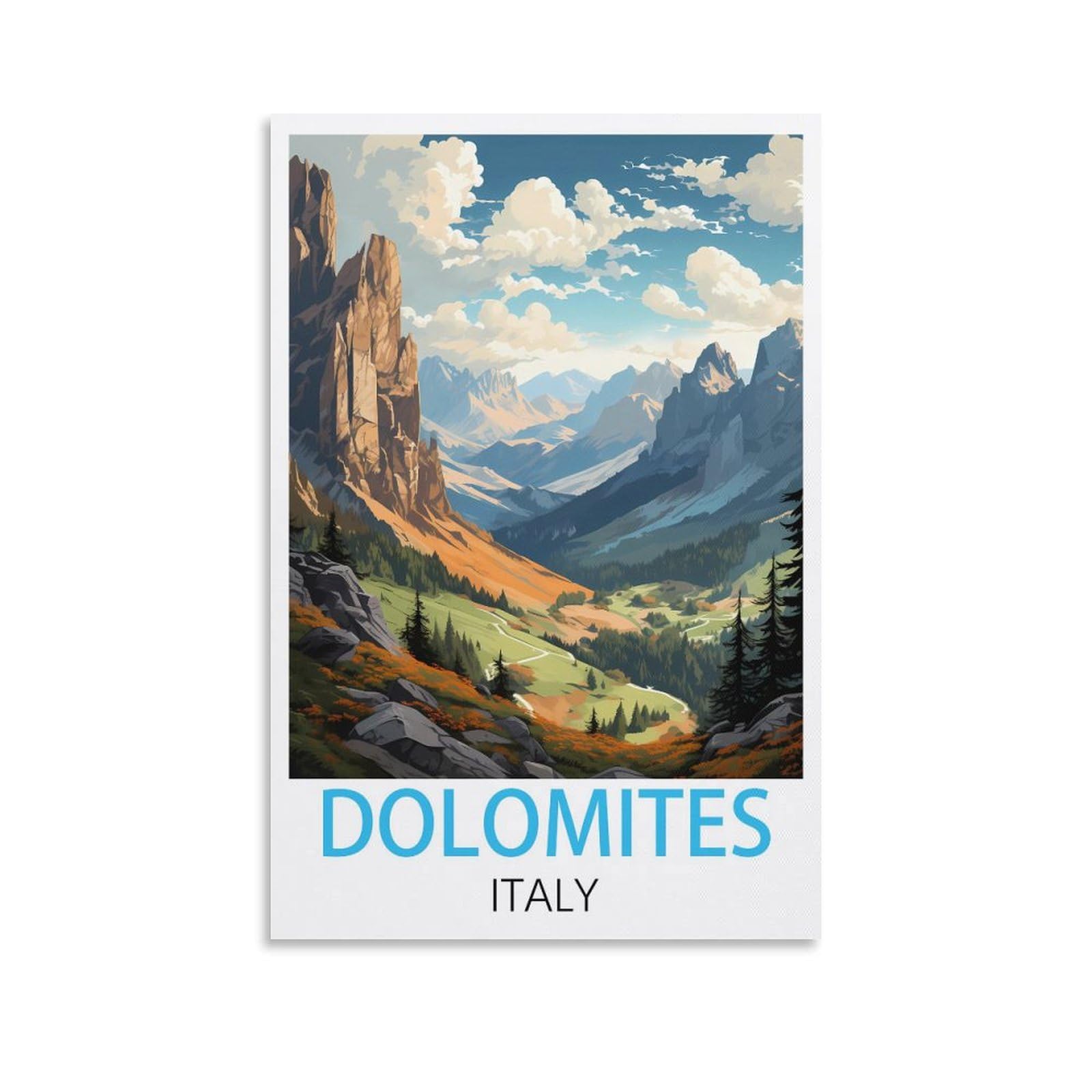 Vintage Metal Tin Sign Funny Retro,Dolomites Italy,Vintage Metal Tin Sign Inspirational Retro Art Poster for Home Office, Cafe Bar Wall Decor 15x30cm