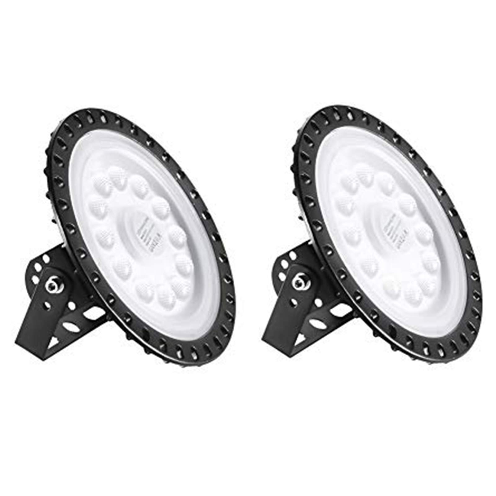 2 Pièces 50W LED UFO High Bay Lumière, 4000LM Projecteur LED Industriel, IP65 Étanche UFO LED Spot Intérieur avec 48LEDs- 6500K Blanc Froid LED Atelier UFO pour Les Usines Garage Cour