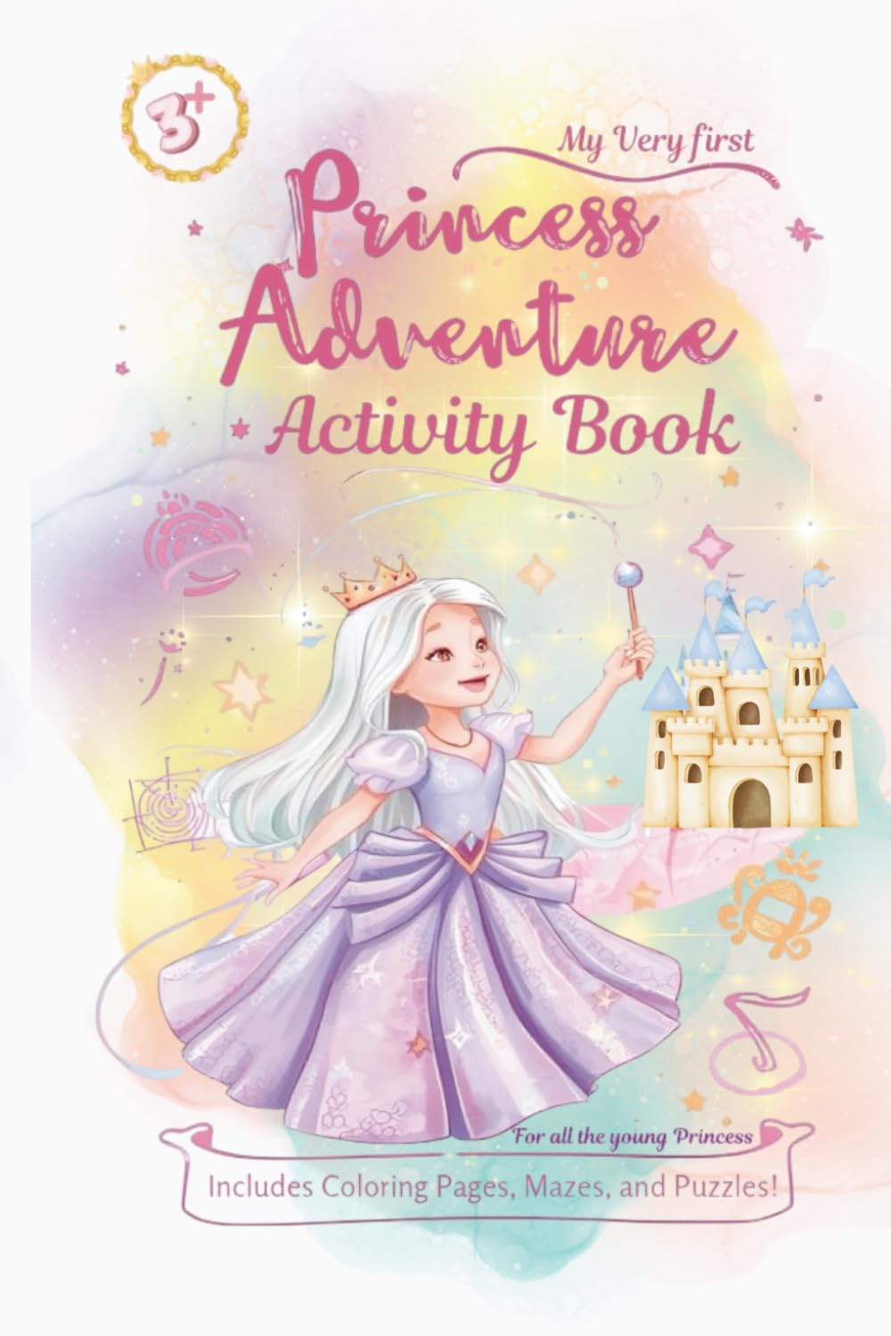 Princess Adventure activity Book: fun puzzles, creative coloring pages, mazes, dot-to-dots, word searches, and spot-the-difference challenge