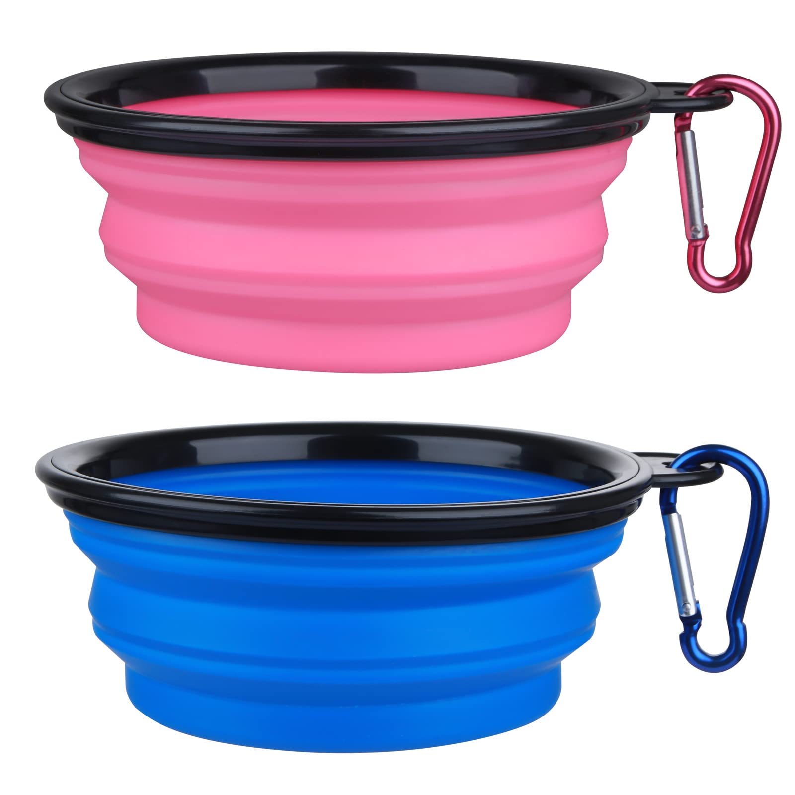 Dog Bowl Pet Collapsible Bowls, 2 Pack Collapsible Dog Water Bowls for Cats Dogs, Portable Pet Feeding Watering Dish for Walking Parking Traveling