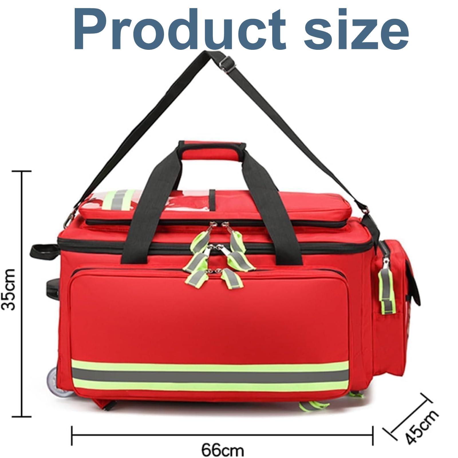 Trolley medico kit di salvataggio di emergenza con tasche multiple e scomparti per escursioni all'aperto, grande capacità per professionisti della salute, EMT e medici