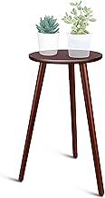 Wood, Round top, Contemporary Side Table, Coffee end Table, nightstand, Sofa, Living Room, Compact, Simple to Assemble Bedroom Decor with a Bedside Table (Brown, Set of 2)