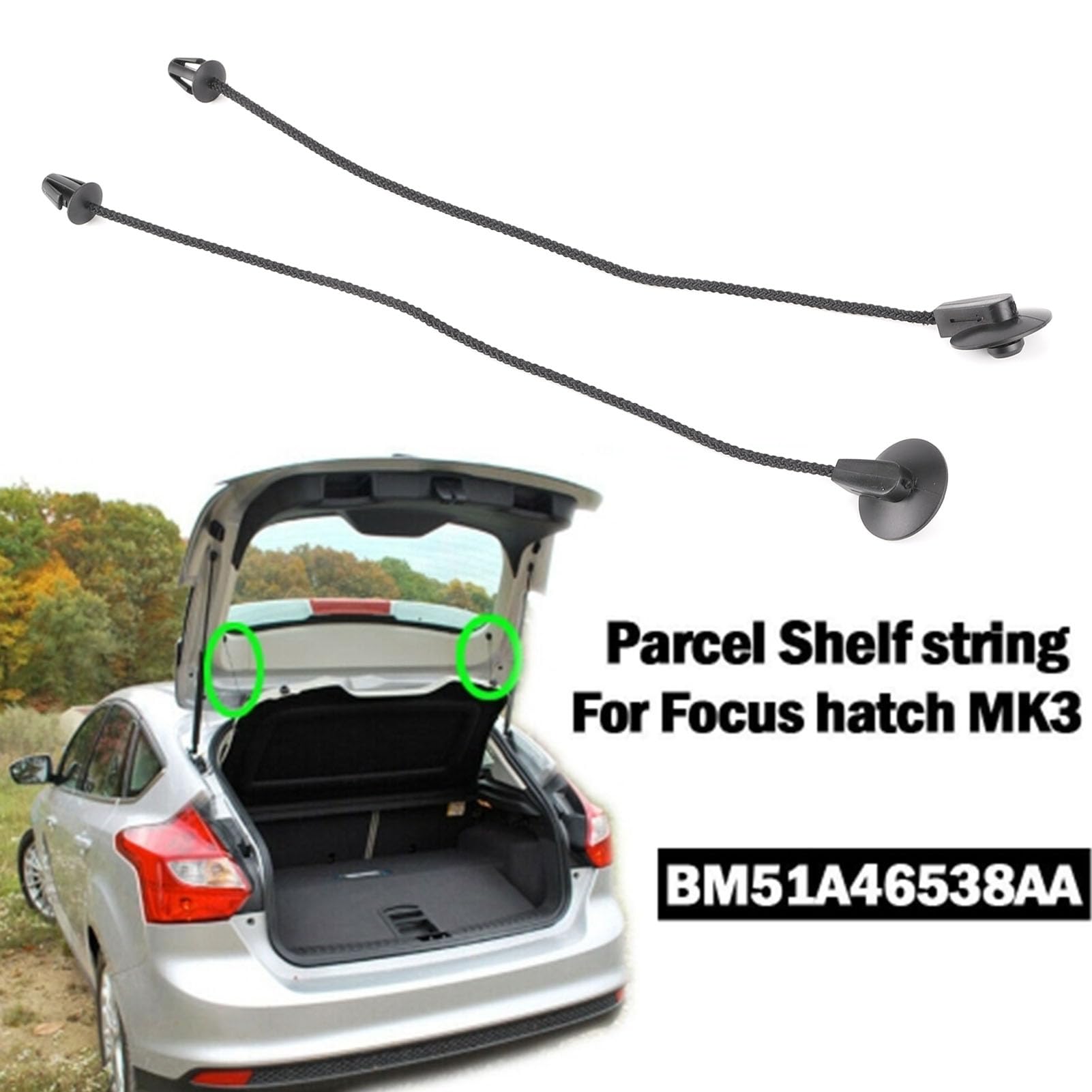 2 Szt. Sznurek do Mocowania Półek na Paczki, Sznurek CV6Z5846538A Pasuje do Do Focus MK3 2012-2017