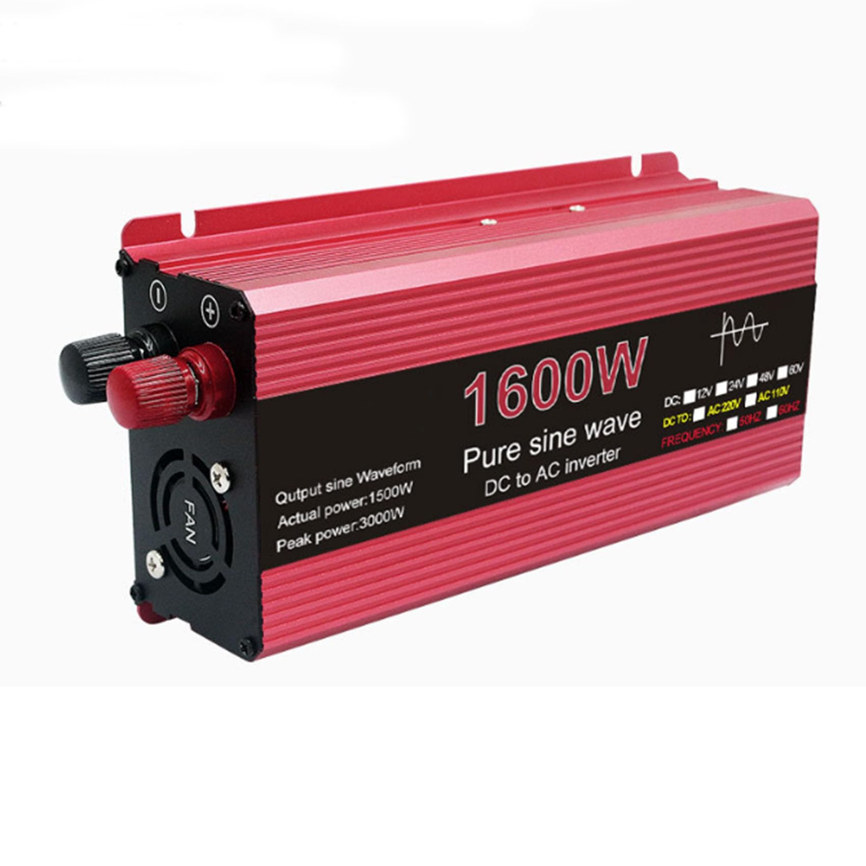 1600W Auto-Stromrichter LED-Spannungskapazität Display Wandler 12V 24V 48V 60V auf 220V Auto elektrische Wechselrichter geeignet für Urlaub, Camping und Geschäftsreise