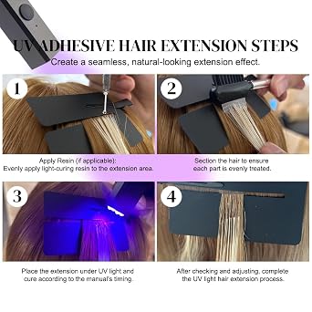 30g UV Hair Extension Glue - Invisible, Waterproof, Seamless, Fast Drying Adhesive for UV Extension Kit - Resin Hair Adhesive Lamp Invisible Extension System