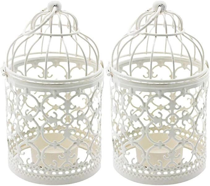 Ciaoed Birdcage Candle Holders Decoration,Metal Bird cage Tealight