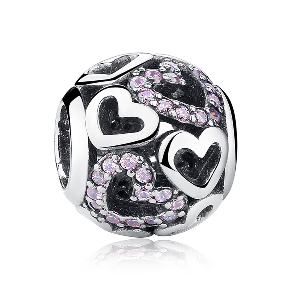 NINGANNINGAN Forever Love 925 Sterling Silver Bead Charms, Mother's Day Jewelry Gifts for Women Wife Girl Daughter Girlfriend Wedding Anniversary