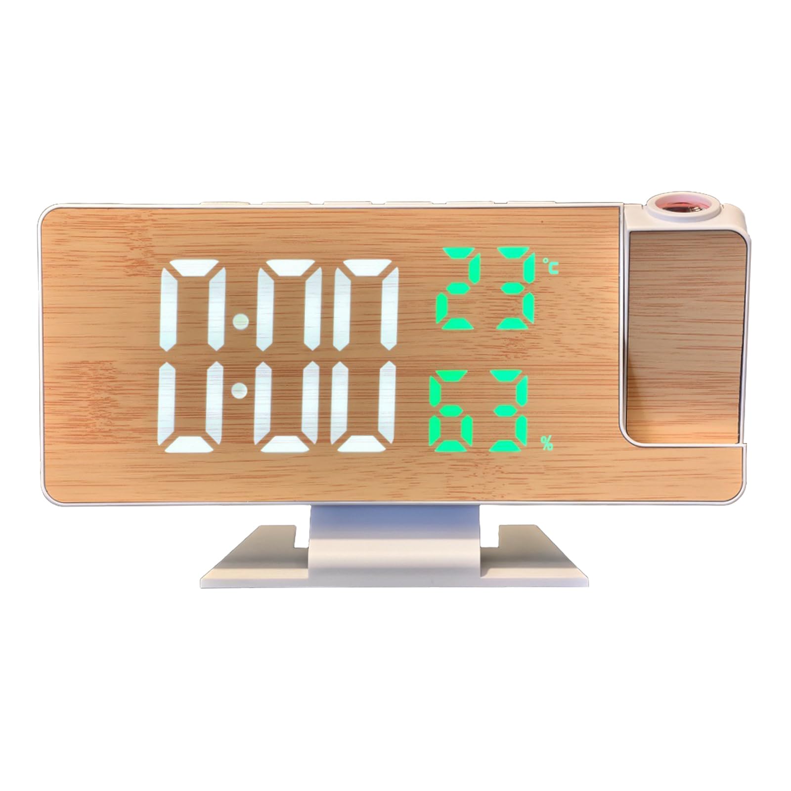 Limtula Multifunctional LED Digital Alarm Clock with Temperature Humidity Display and Rotating Projection for Time Management Time Projectors