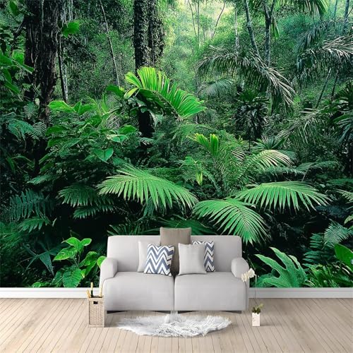 Fotomurales Decorativos Pared Bosque 3D Mural Autoadhesivo Pared Selva Papel Pintado Tela de Seda Papel Tapiz Panorámico 400x280 cm B-4782