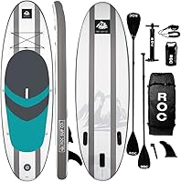 Vista 6 de Roc Tabla de remo inflable con accesorios de tabla de remo de SUP de alta calidad, diseño amplio y estable, cubierta antideslizante y cómoda